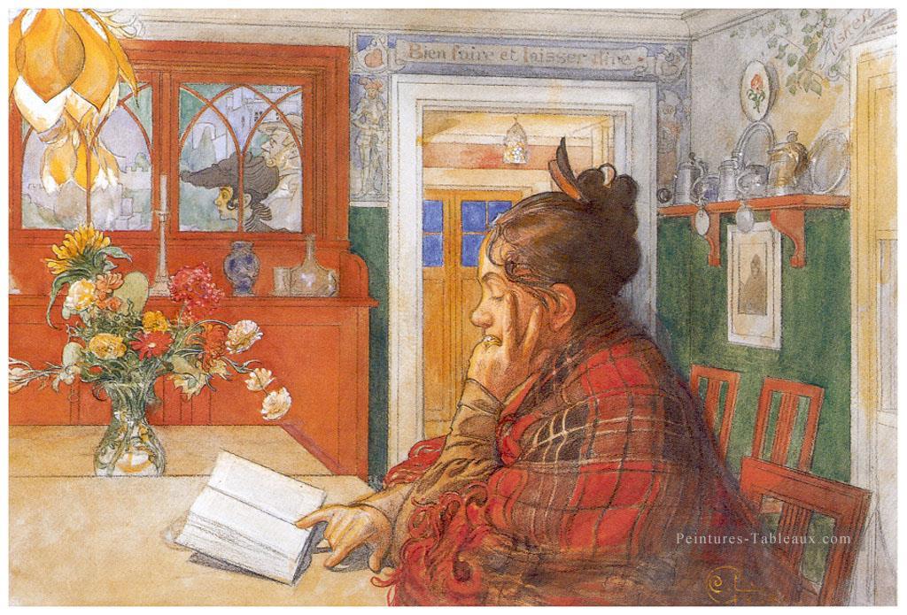 karin lecture 1904 Carl Larsson Peintures à l'huile